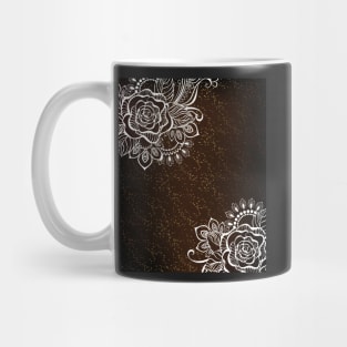 Rose Painted White Henna Mug